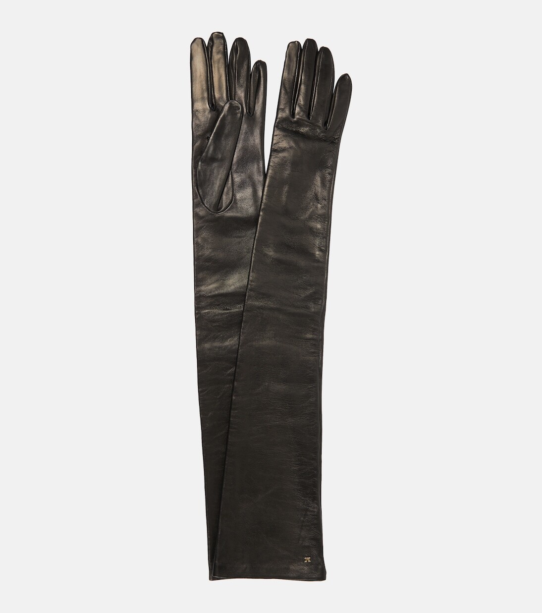 

Длинные кожаные перчатки amica Max Mara, черный