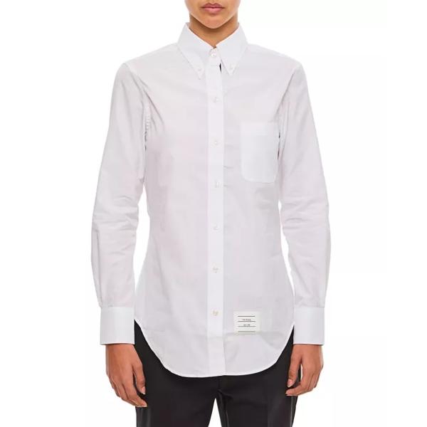 

Футболка classic point collar poplin shirt Thom Browne, белый