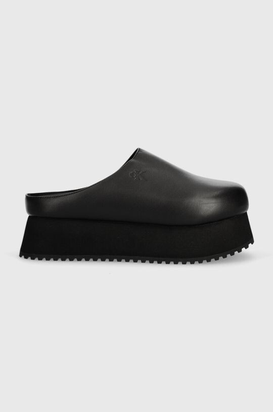 

Кожаные тапочки CLOSE TOE FLATFORM MG UC Calvin Klein Jeans, черный