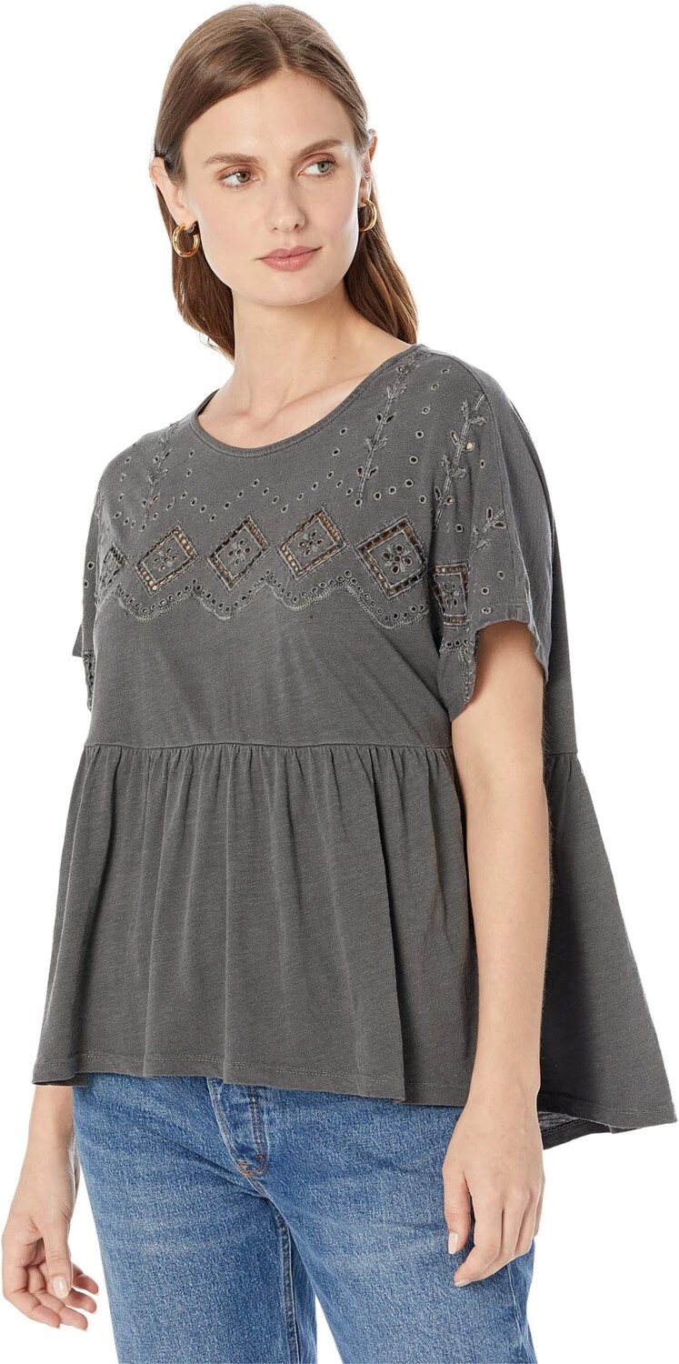 

Топ Babydoll с люверсами Lucky Brand, цвет Washed Black