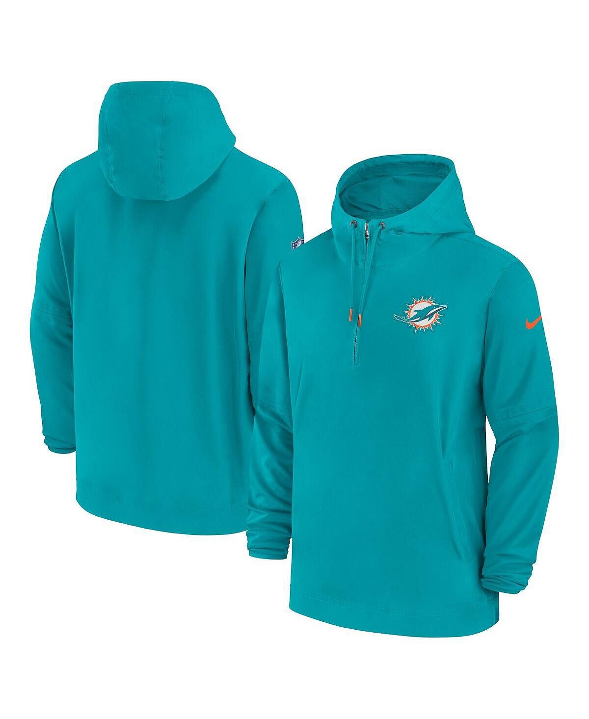

Мужская толстовка с капюшоном на молнии Aqua Miami Dolphins Sideline Nike