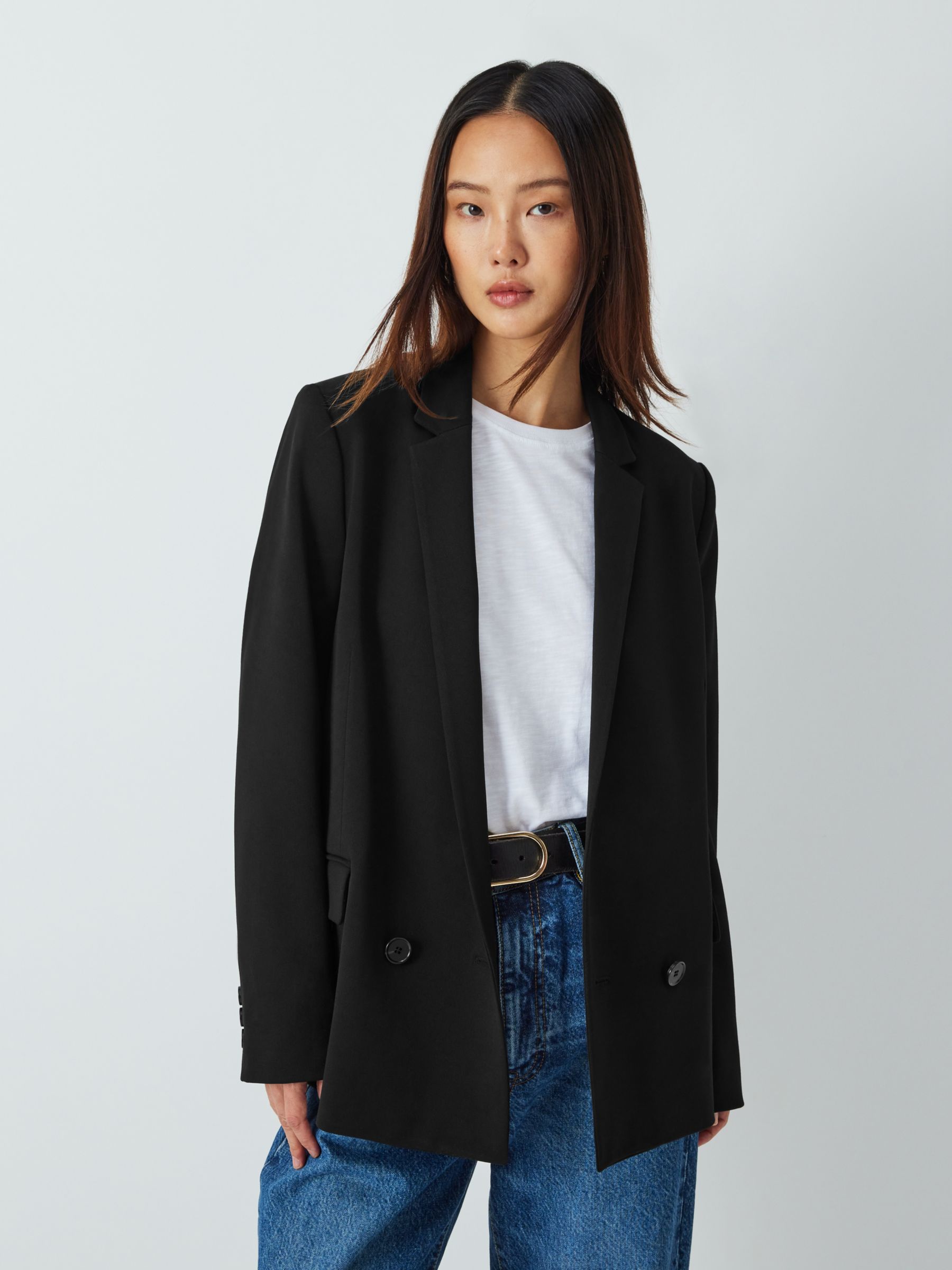Простой двубортный пиджак оверсайз Grace Vivere By Savannah Miller, черный пиджак msgm средней длины силуэт прямой двубортный размер 42 голубой