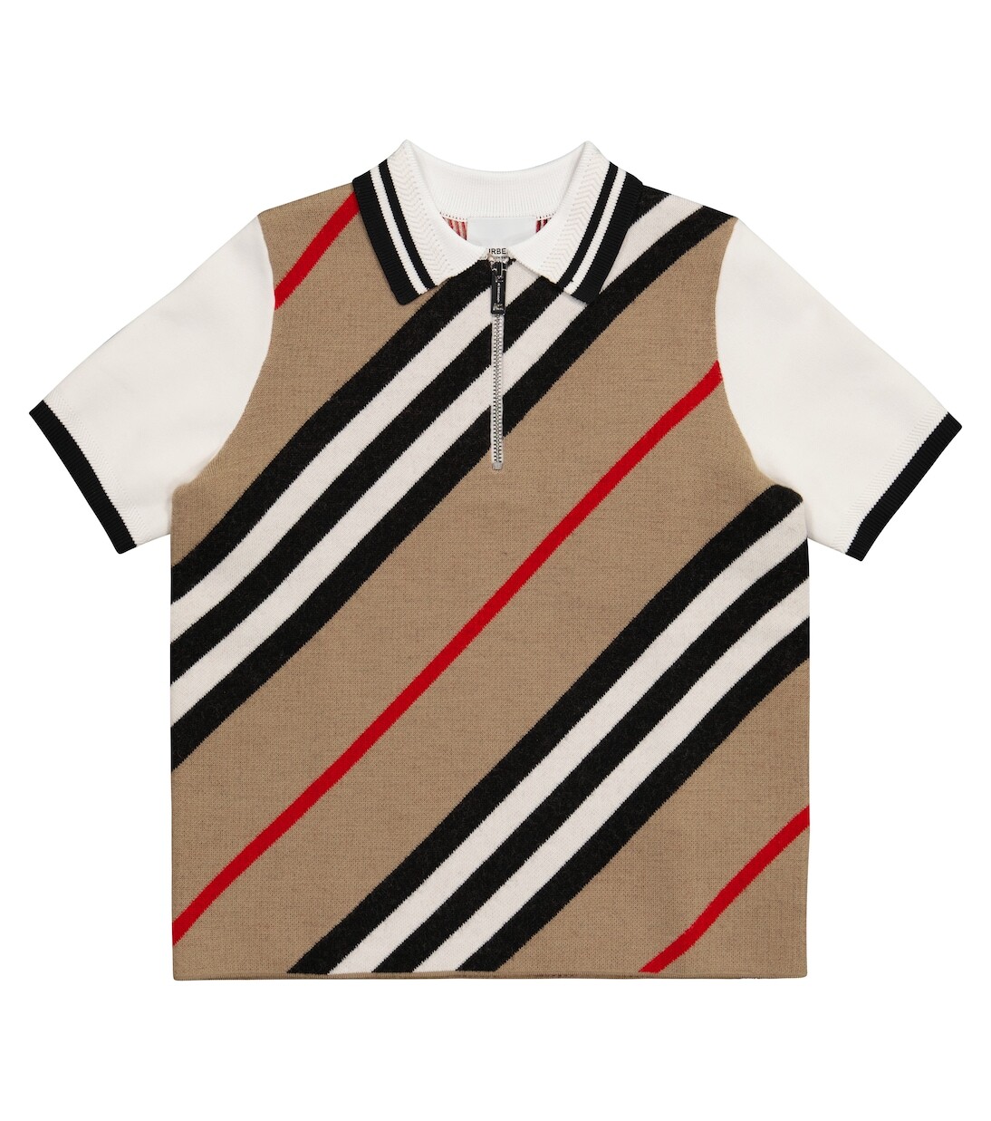 

Рубашка-поло из смесовой шерсти icon stripe Burberry, бежевый