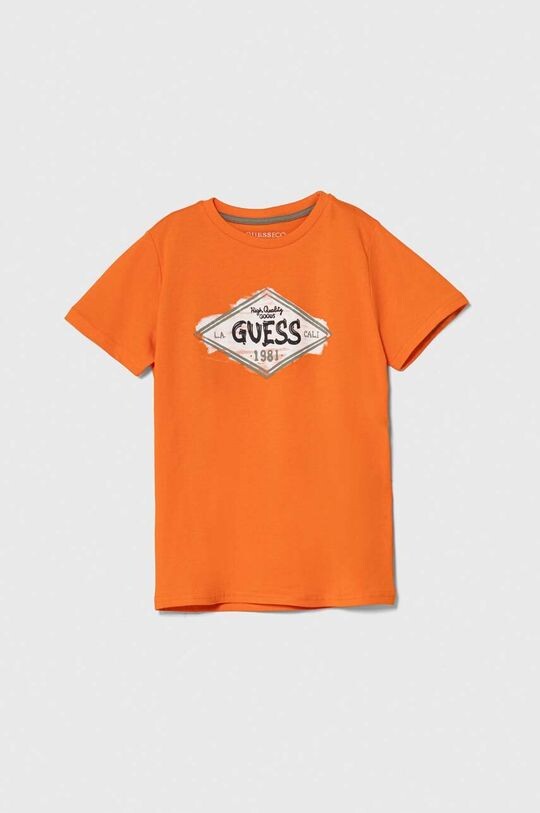 

Guess Детская хлопковая футболка, оранжевый