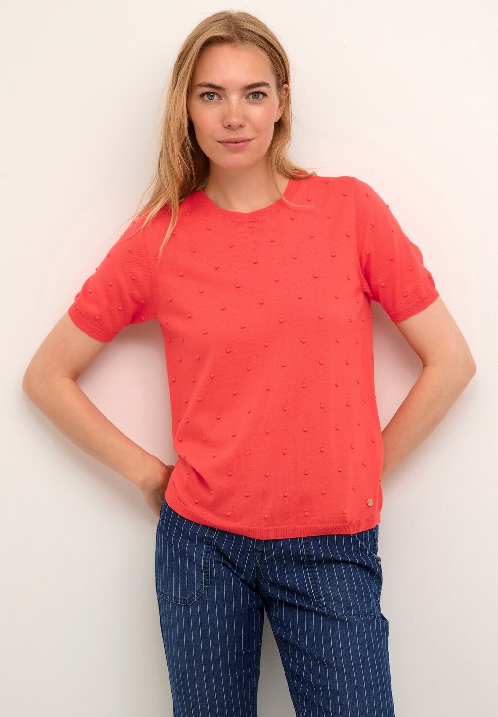

Футболка базовая CRHANNE Cream, цвет hot coral