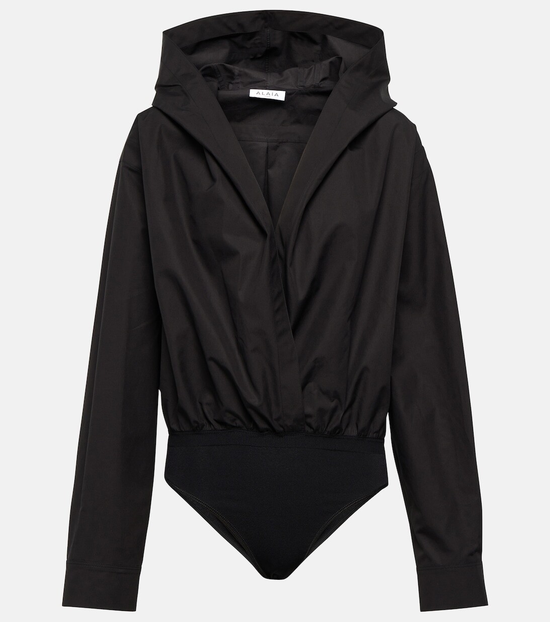 

Хлопковое боди с капюшоном ALAÏA, черный