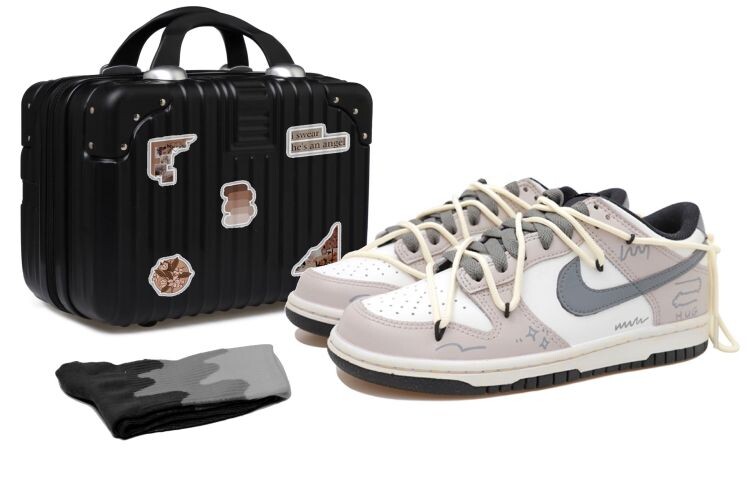 

Кроссовки для скейтбординга Dunk мужские с низким верхом белые/серые Nike