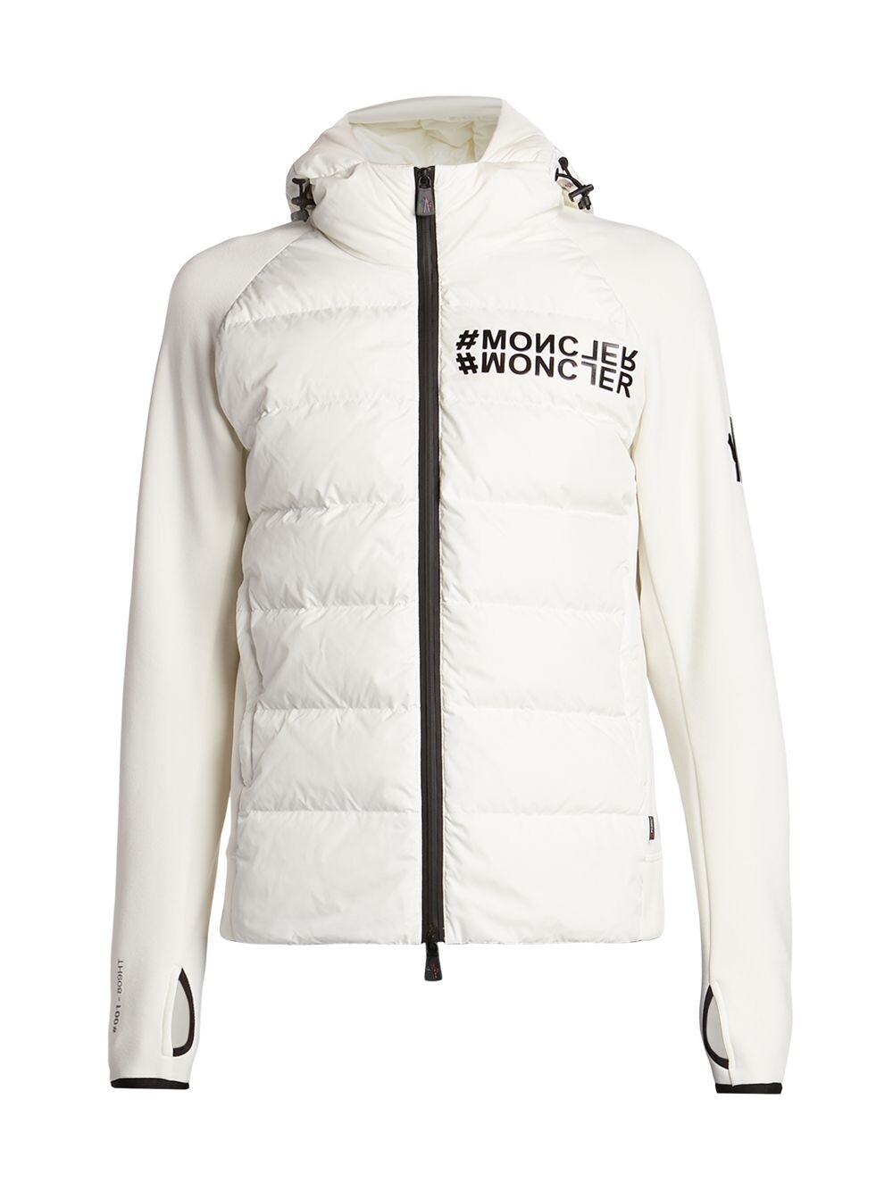 

Куртка с капюшоном и застежкой-молнией со вставками Moncler Grenoble, белый