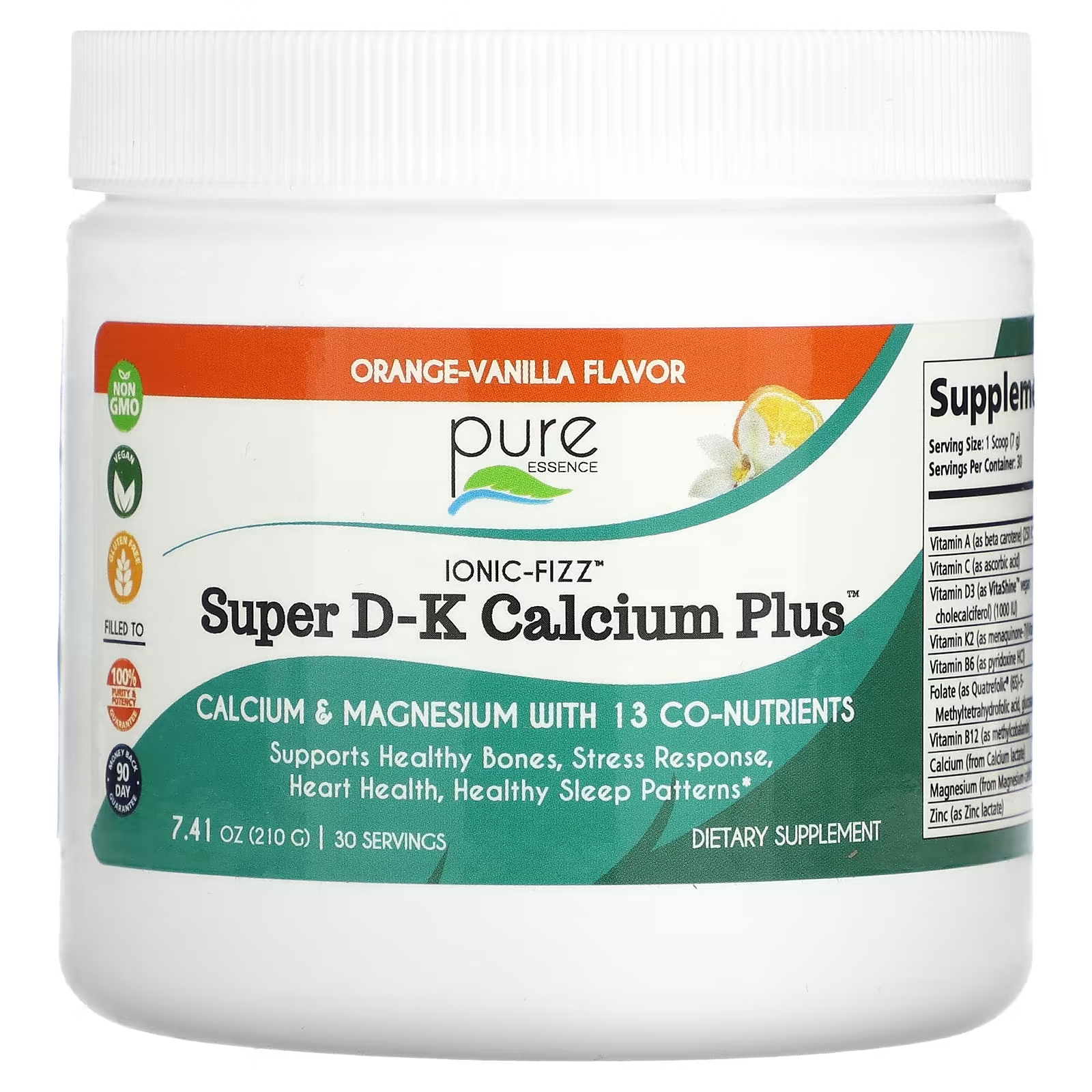 цена Пищевая добавка Pure Essence Ionic-Fizz Super DK Calcium Plus апельсин-ваниль, 210 г