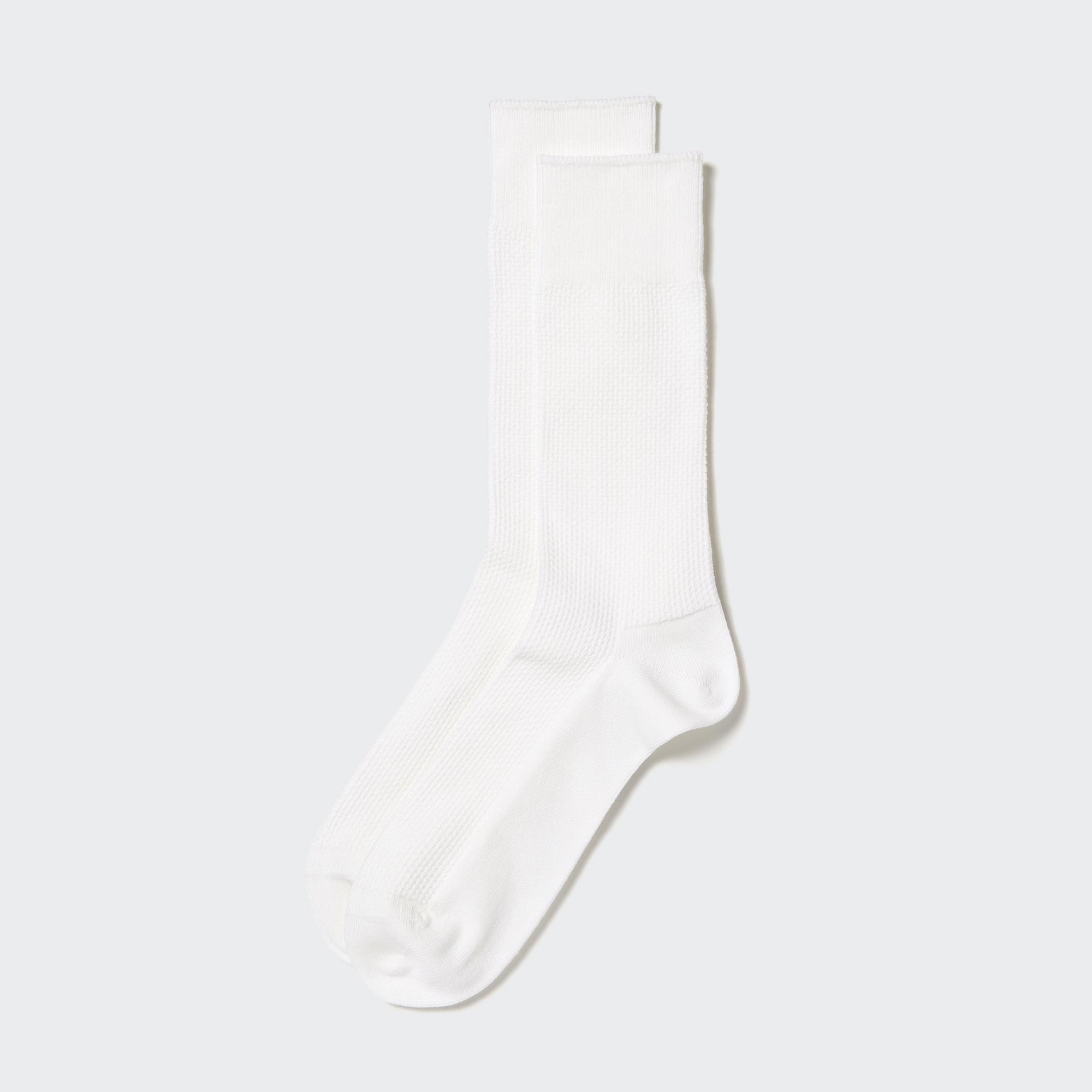 Хлопковые носки supima piqé UNIQLO, белый хлопковые носки supima в ребрику uniqlo черный