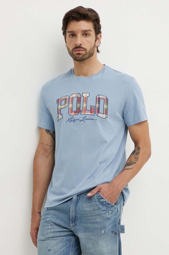 

Хлопковая футболка Polo Ralph Lauren, синий