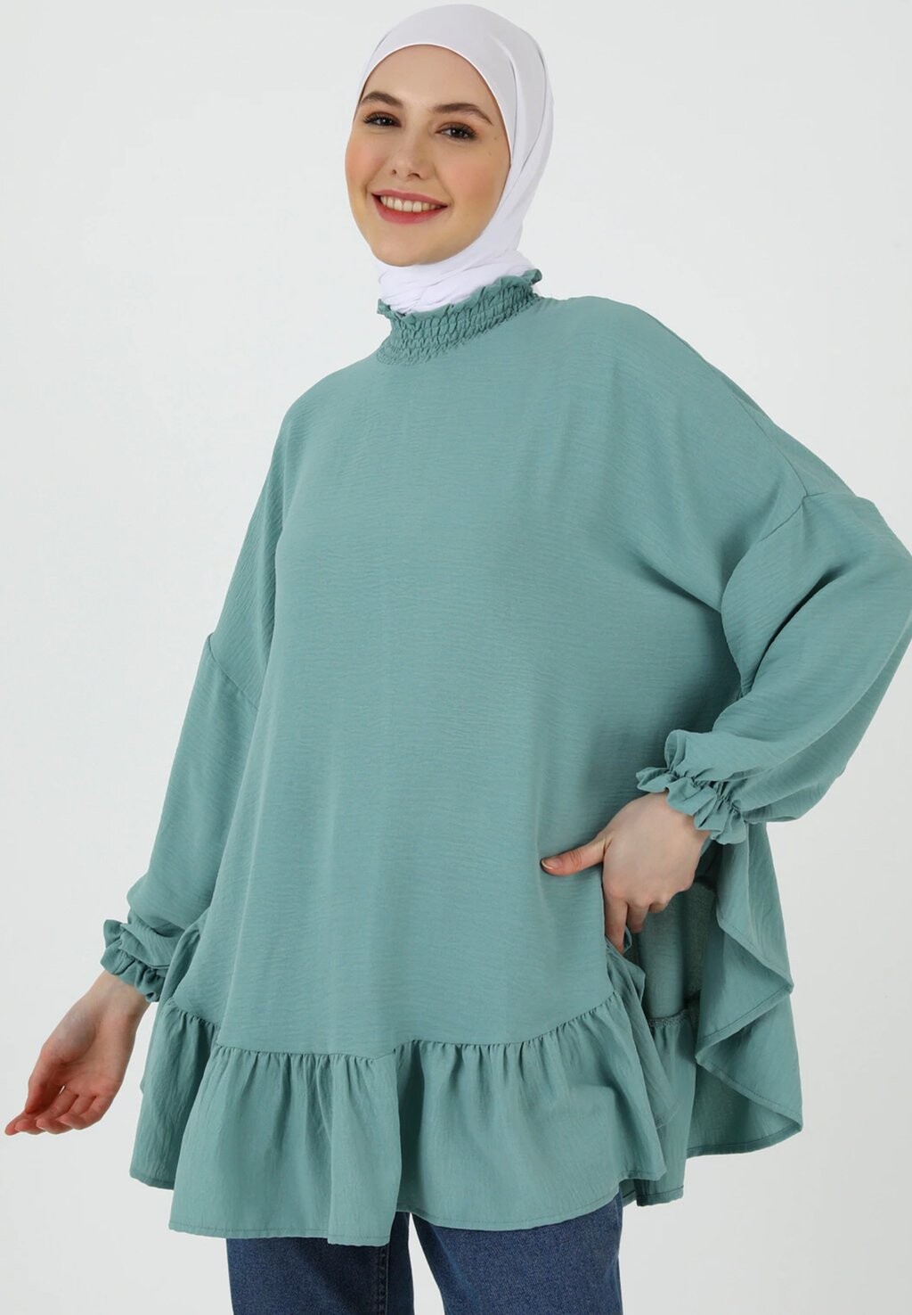 Блузка REFKA CASUAL Modanisa, цвет green джемпер refka casual modanisa зеленый