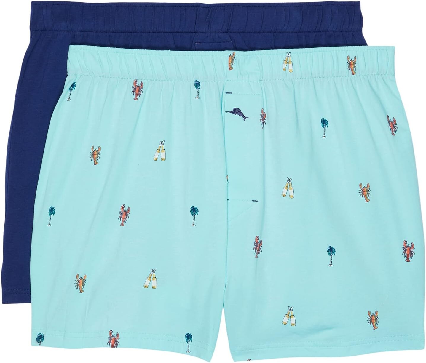 

Комплект из двух трикотажных боксеров Tommy Bahama, цвет Navy/Aqua Lobster