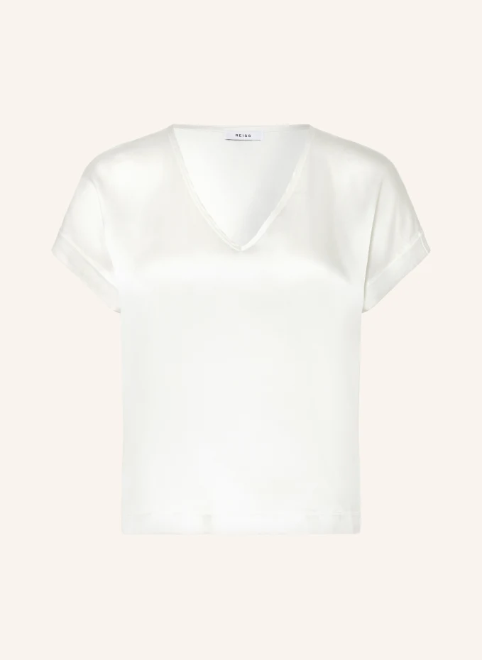 Блузка-рубашка из смеси материалов с шелком Reiss, белый