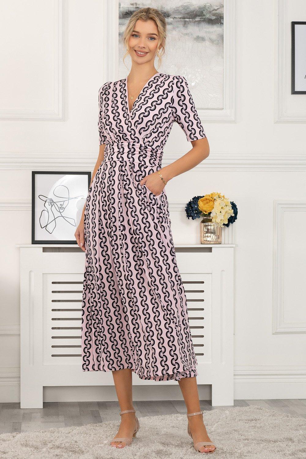 Платье макси Reece с геометрическим принтом Jolie Moi, розовый