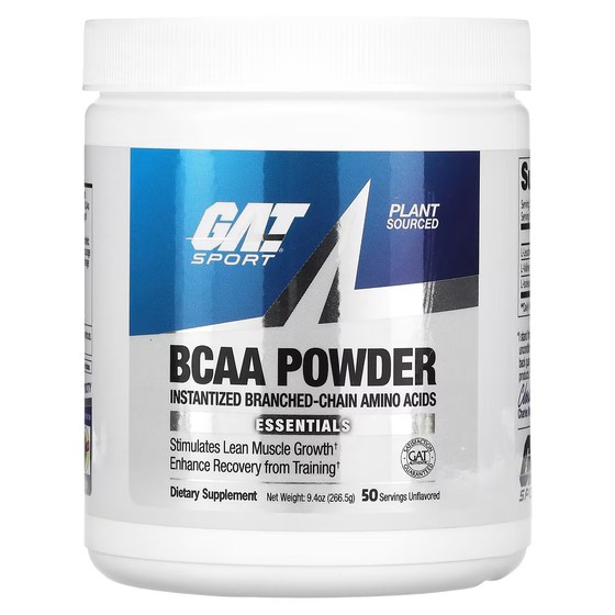 Порошок BCAA GAT, без вкуса dymatize nutrition athlete s bcaa аминокислоты с разветвленной цепью для физической активности фруктовый пунш 300 г 10 58 унций