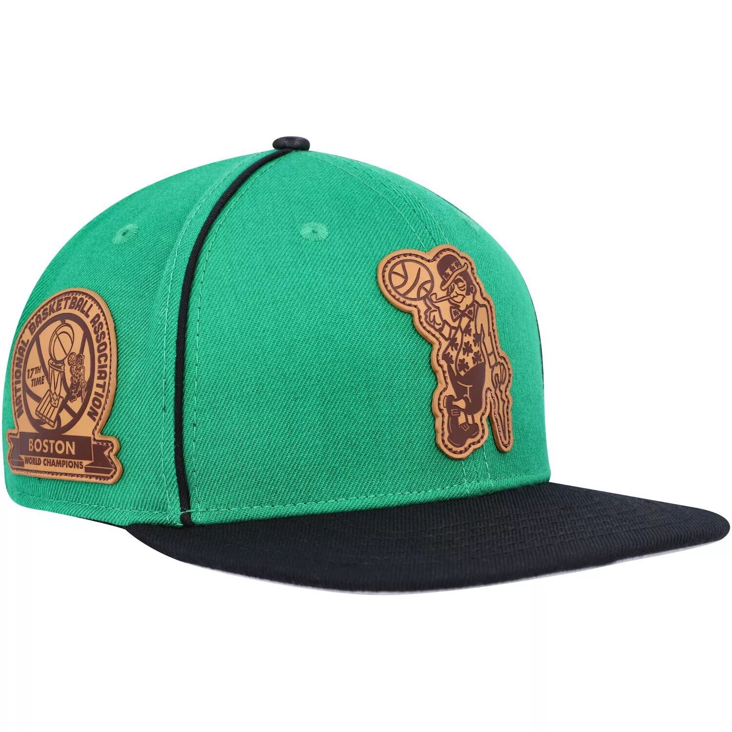 

Мужская кепка Snapback с кожаной нашивкой Pro Standard Kelly зеленого/черного цвета Boston Celtics Heritage