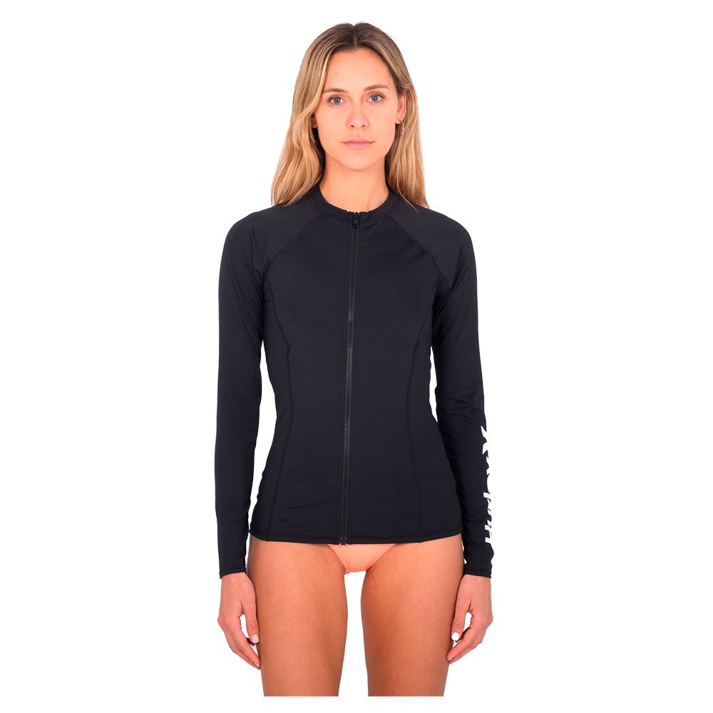 

Рашгард Hurley One&Only Solid Zip Front Ls, черный