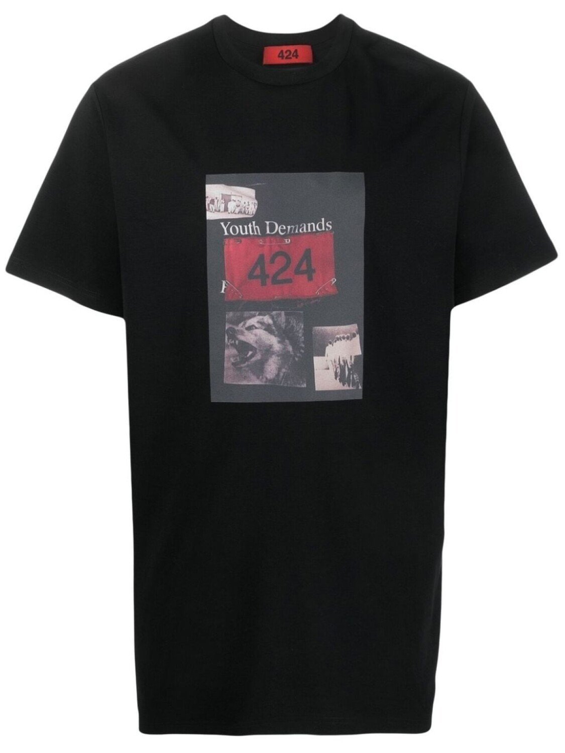 

424 graphic-logo-print T-shirt, черный