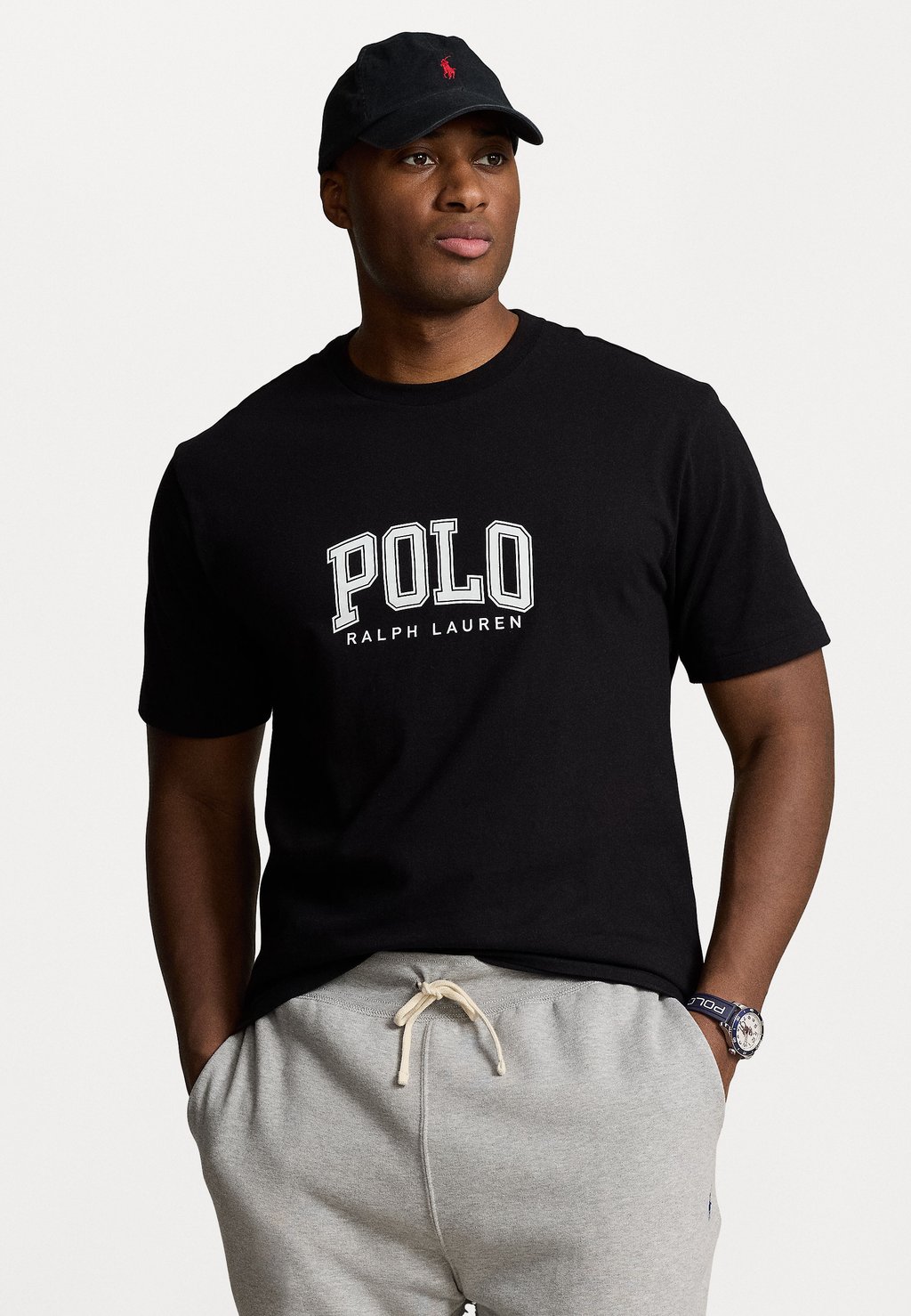 Футболка с принтом Polo Ralph Lauren Big & Tall, черный сапоги polo ralph lauren размер 11 черный