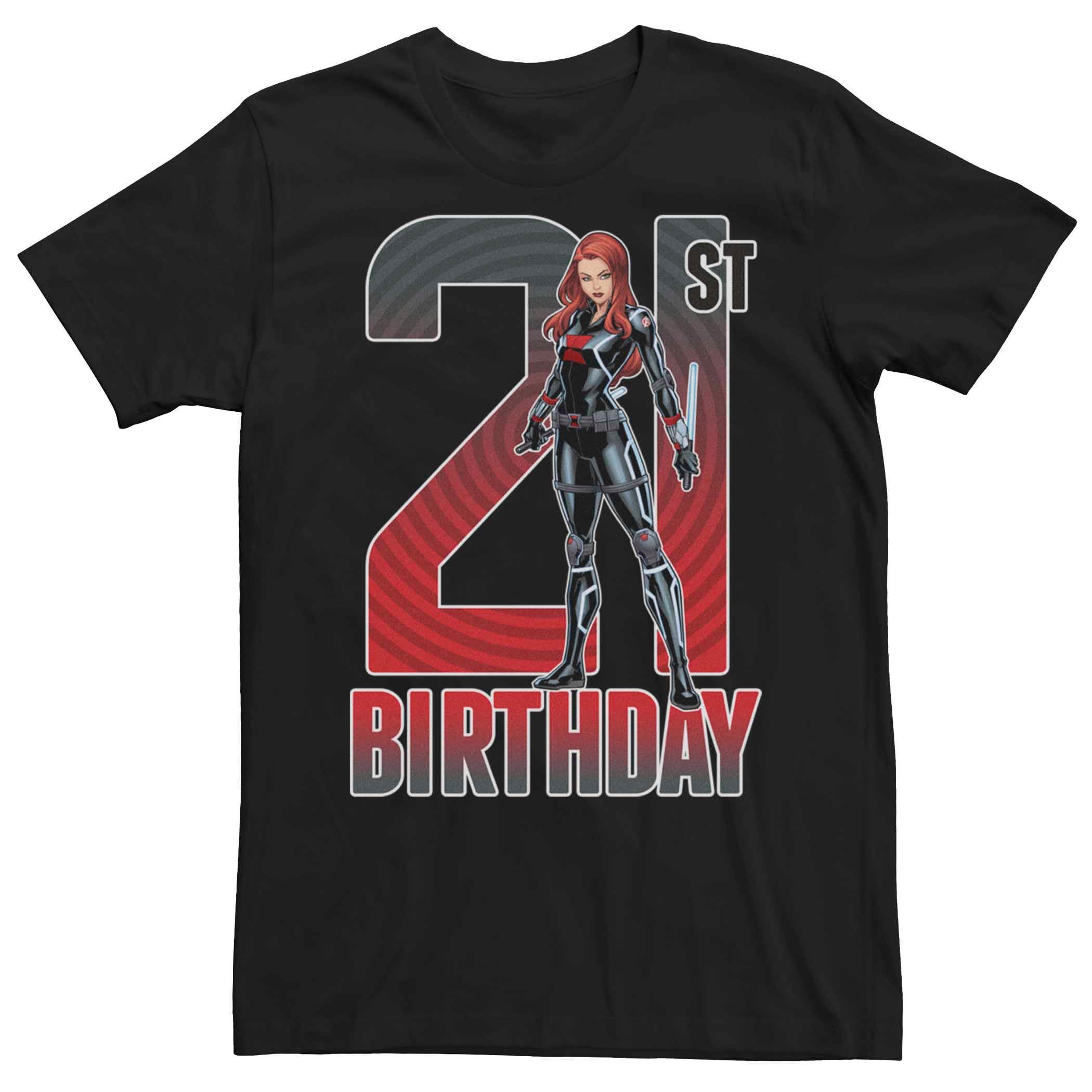 Мужская футболка Marvel Black Widow на 21-й день рождения Licensed Character