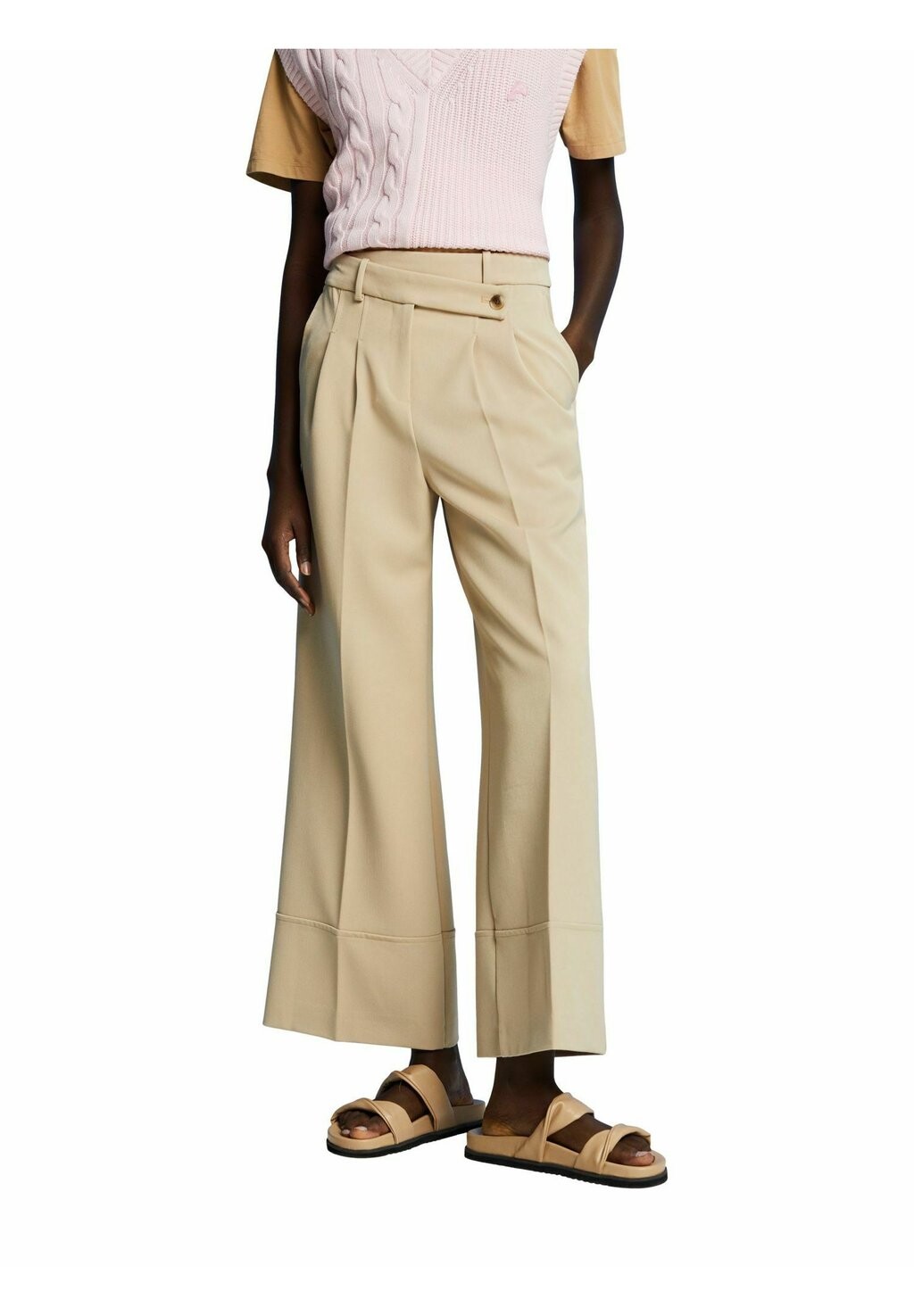 

Брюки Esprit Culotte, песочный, Бежевый;серый