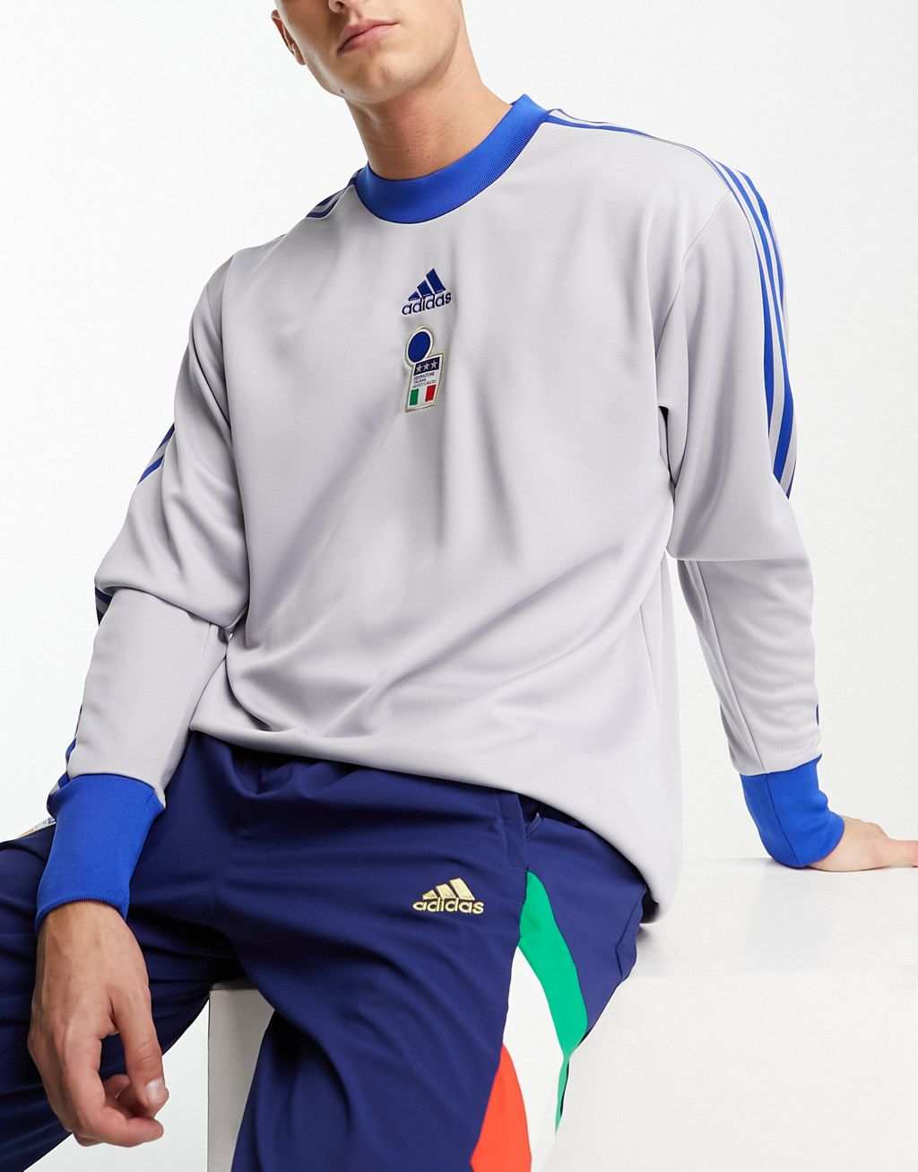 Серая футболка вратаря adidas Football Italy Icons