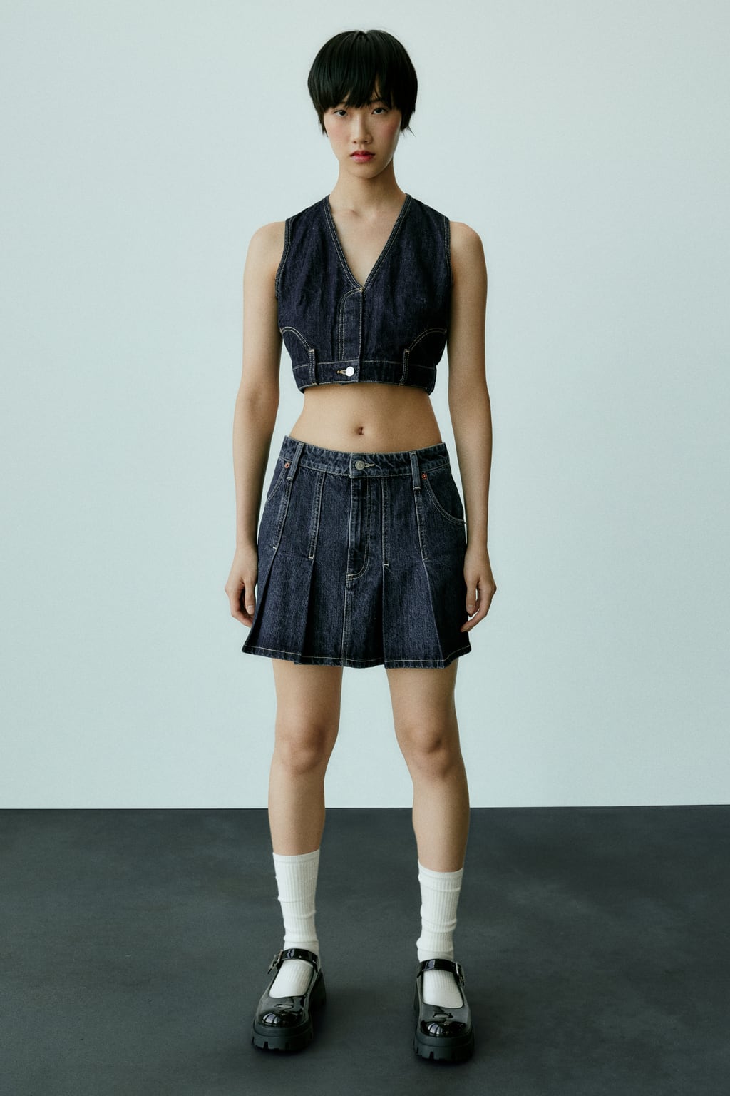 

Джинсовый жилет Trf ZARA, синий