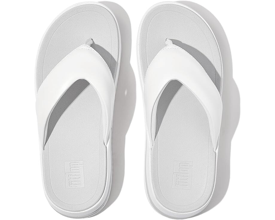 

Сандалии FitFlop Surff Leather Toe-Post Sandals, цвет Urban White