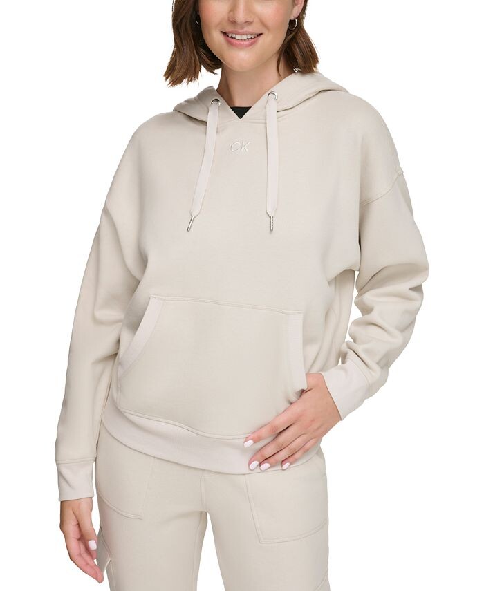 

Женская толстовка с логотипом оверсайз из флиса Calvin Klein, белый