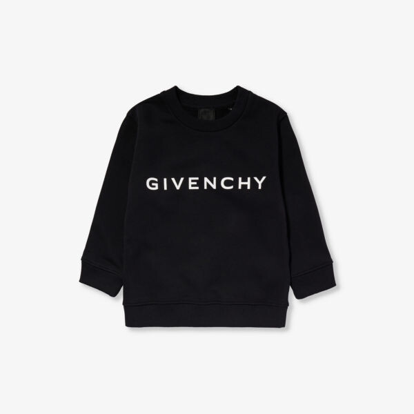 

Толстовка свободного кроя из смесового хлопка с логотипом для 4–12 лет Givenchy, черный