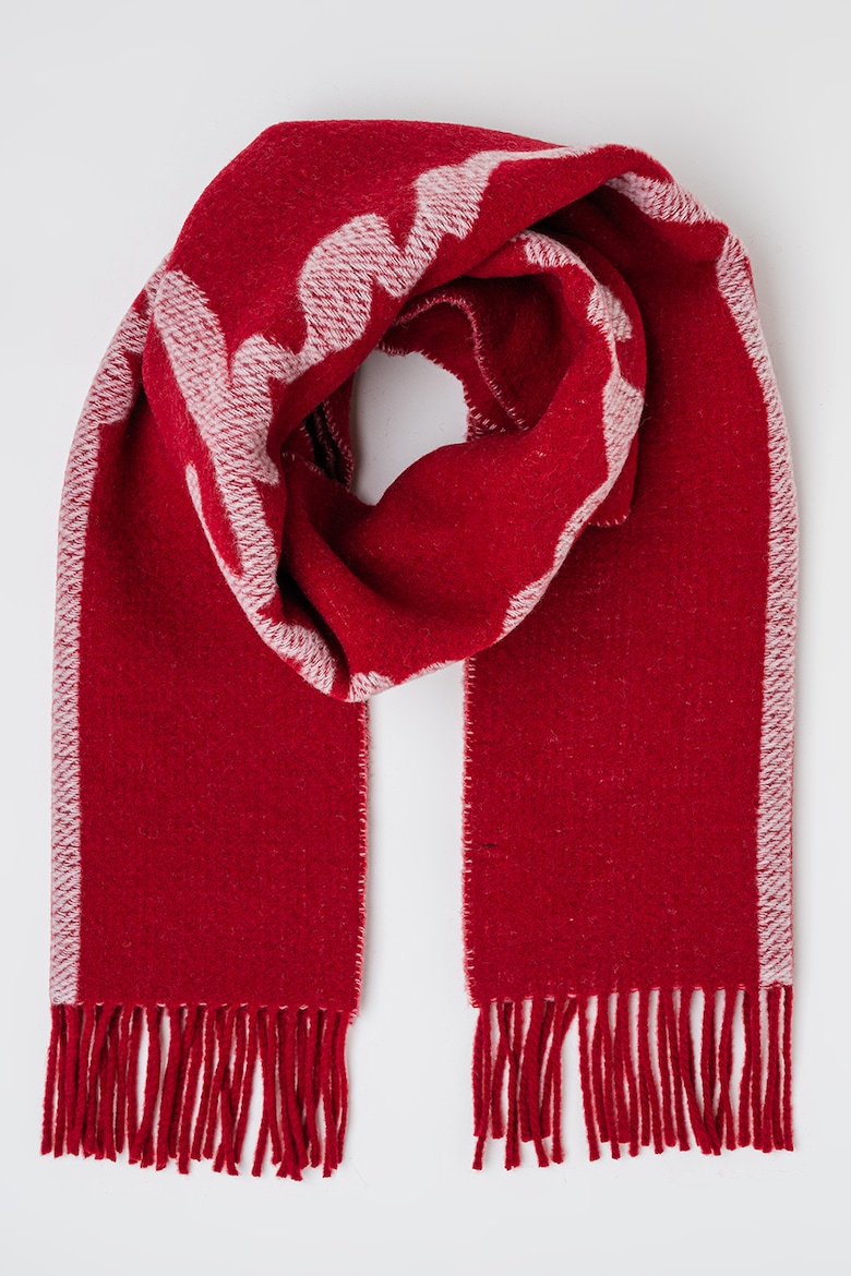 Шарф с бахромой Armani Exchange, красный шарф timberland с бахромой красный