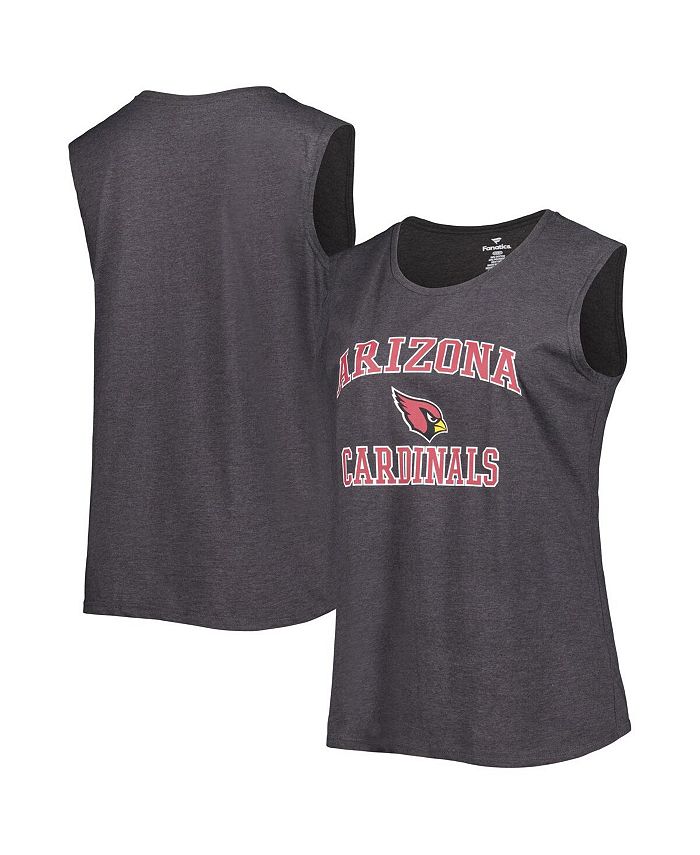 

Женская фирменная майка больших размеров Heather Charcoal Arizona Cardinals Fanatics, черный