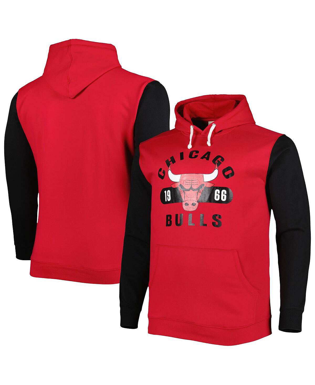 Мужская красно-черная фирменная толстовка с капюшоном Chicago Bulls Big and Tall Bold Attack Fanatics chicago bulls logo basic