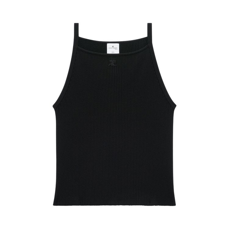 

Майка Courrèges Neckline Rib Knit Tank Top, черный