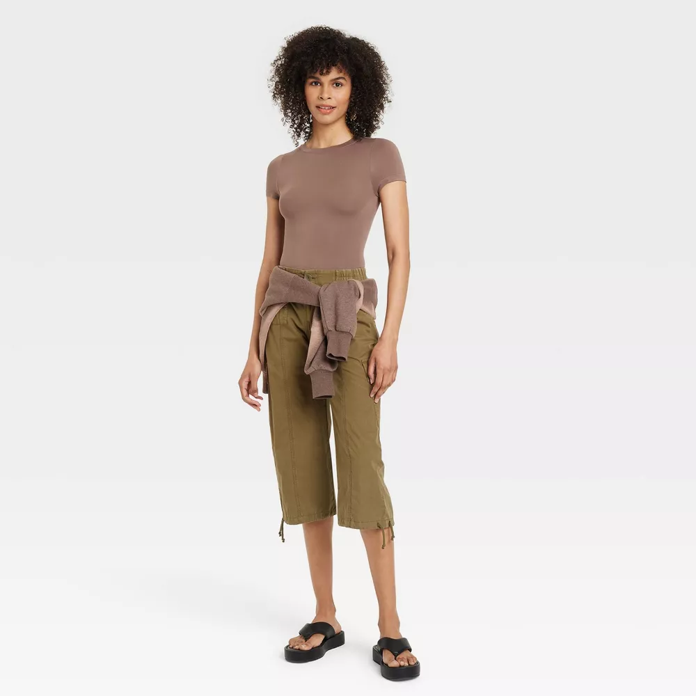 

Женский бесшовный боди с коротким рукавом - Wild Fable, цвет Taupe