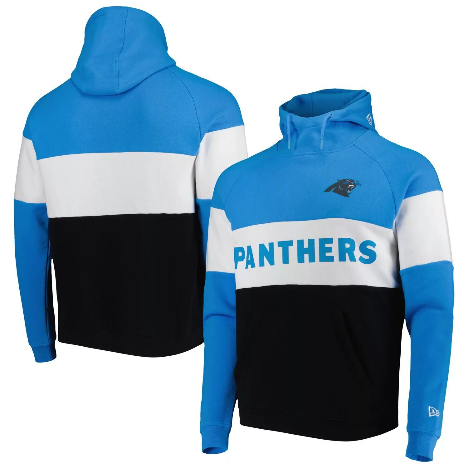 

Мужской черный пуловер с капюшоном Carolina Panthers Colorblock Current New Era