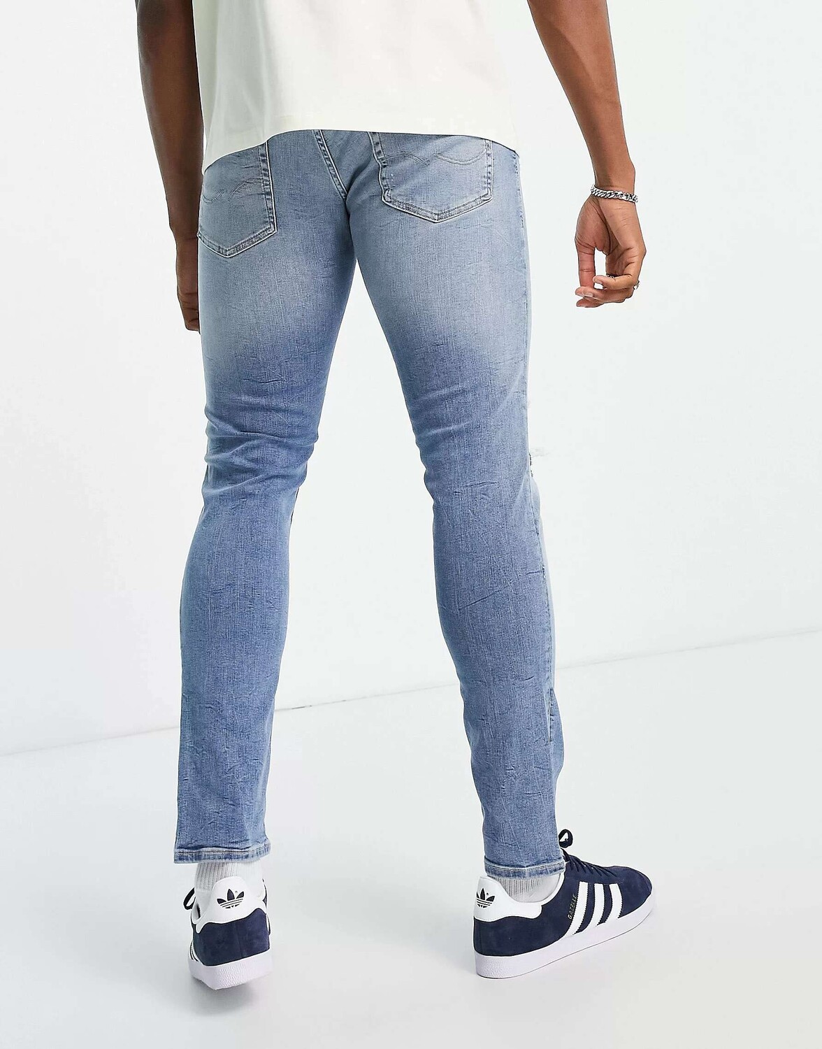 

Синие джинсы узкого кроя с рваными краями Jack & Jones Intelligence glenn