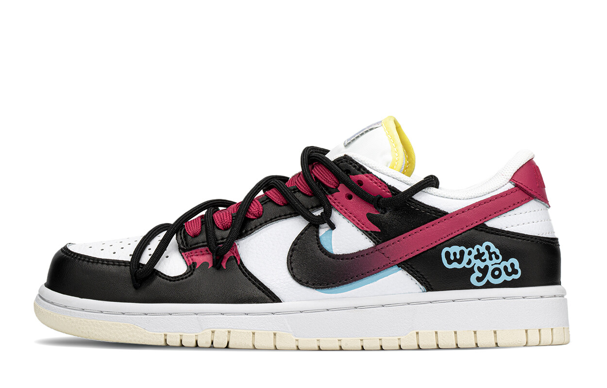 

Кроссовки Nike Dunk Skateboarding Shoes Women's Low-top Black/pink, черный/розовый