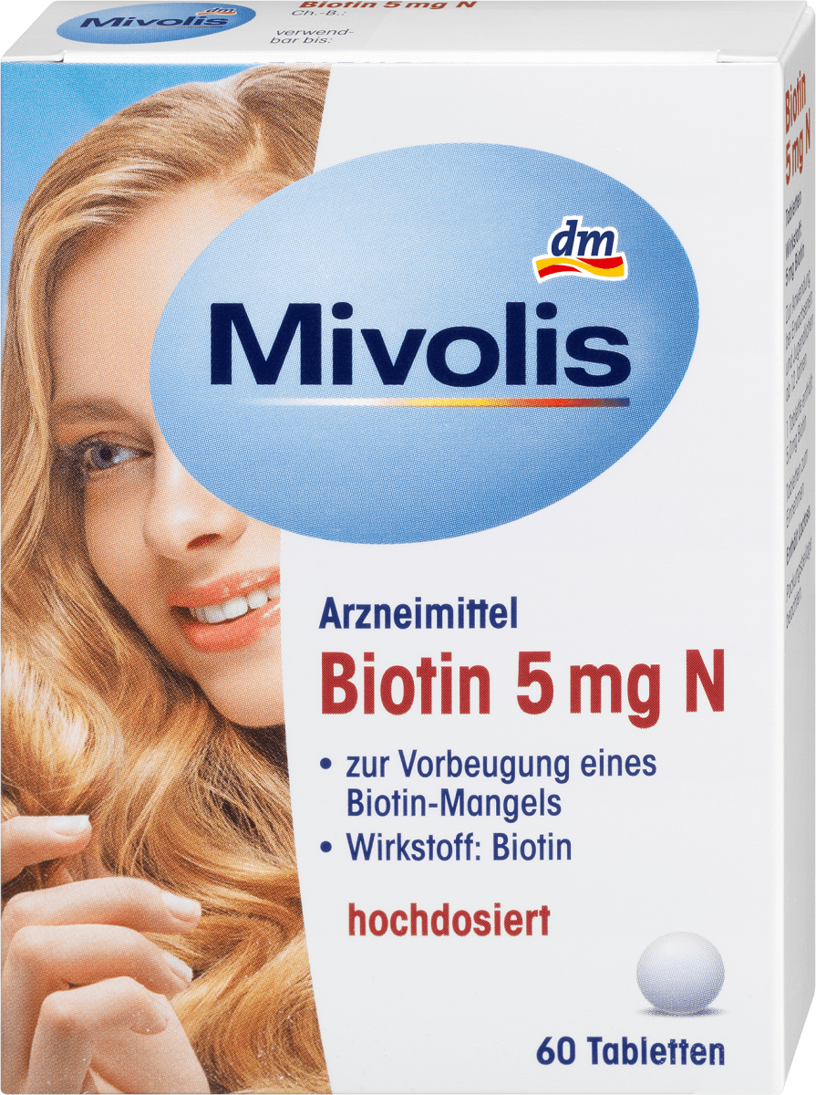 Биотин 5 мг N таблетки 60 шт. Mivolis