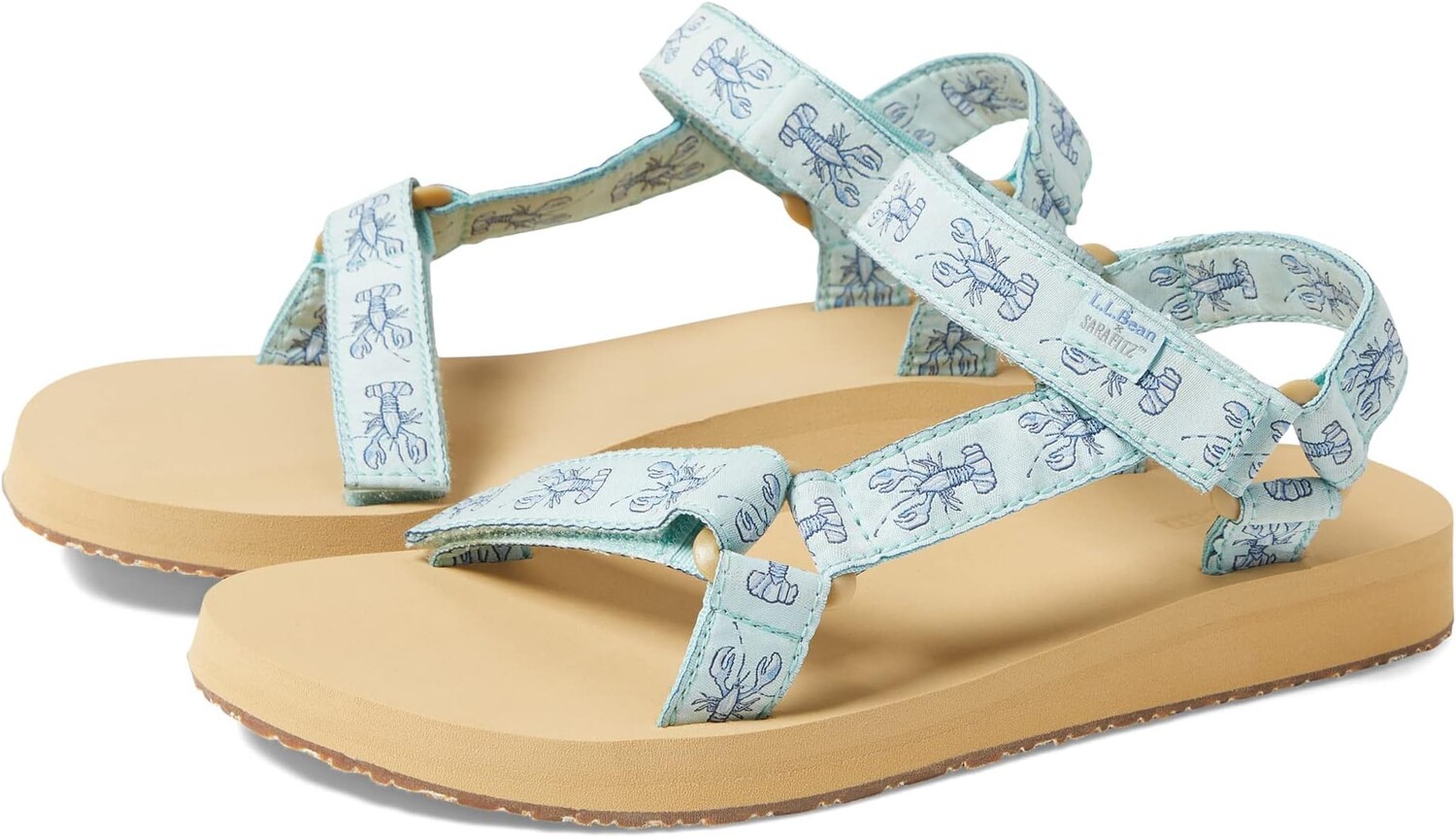 

Сандалии Maine Isle Sara Fitz 4 Point Sandal Print L.L.Bean, цвет Aqua Teal Lobster
