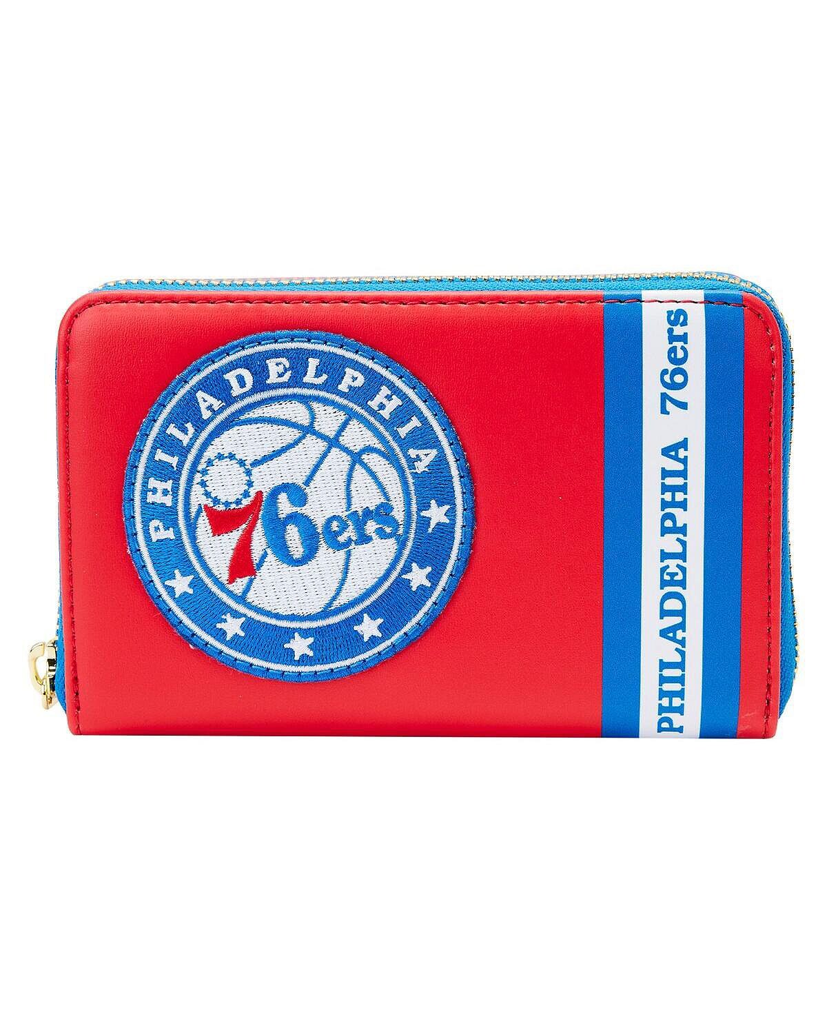 

Женский кошелек Philadelphia 76ers с нашивками на молнии Loungefly, красный