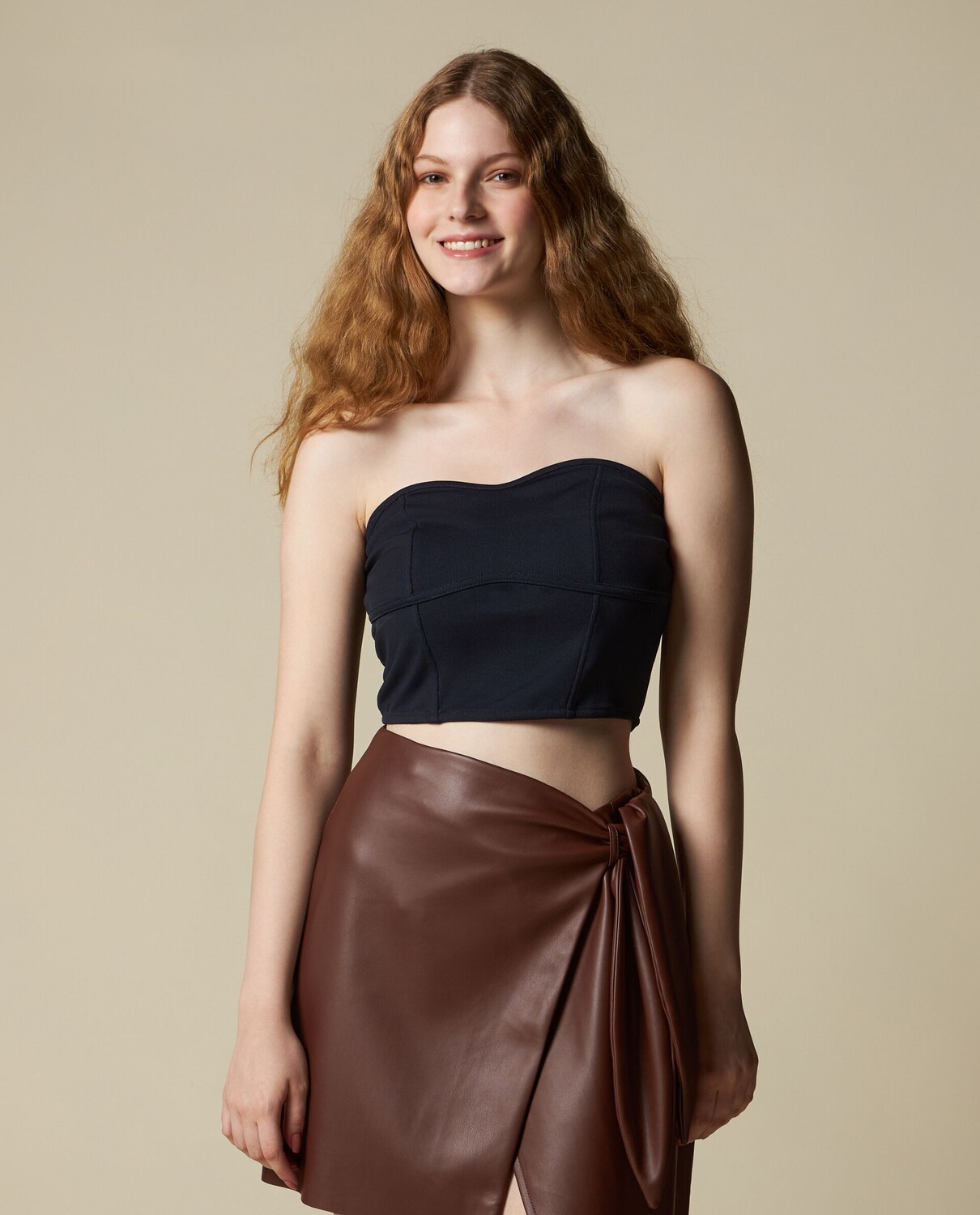 

Топ-бандо из женской эластичной ткани NICE&CHIC, черный