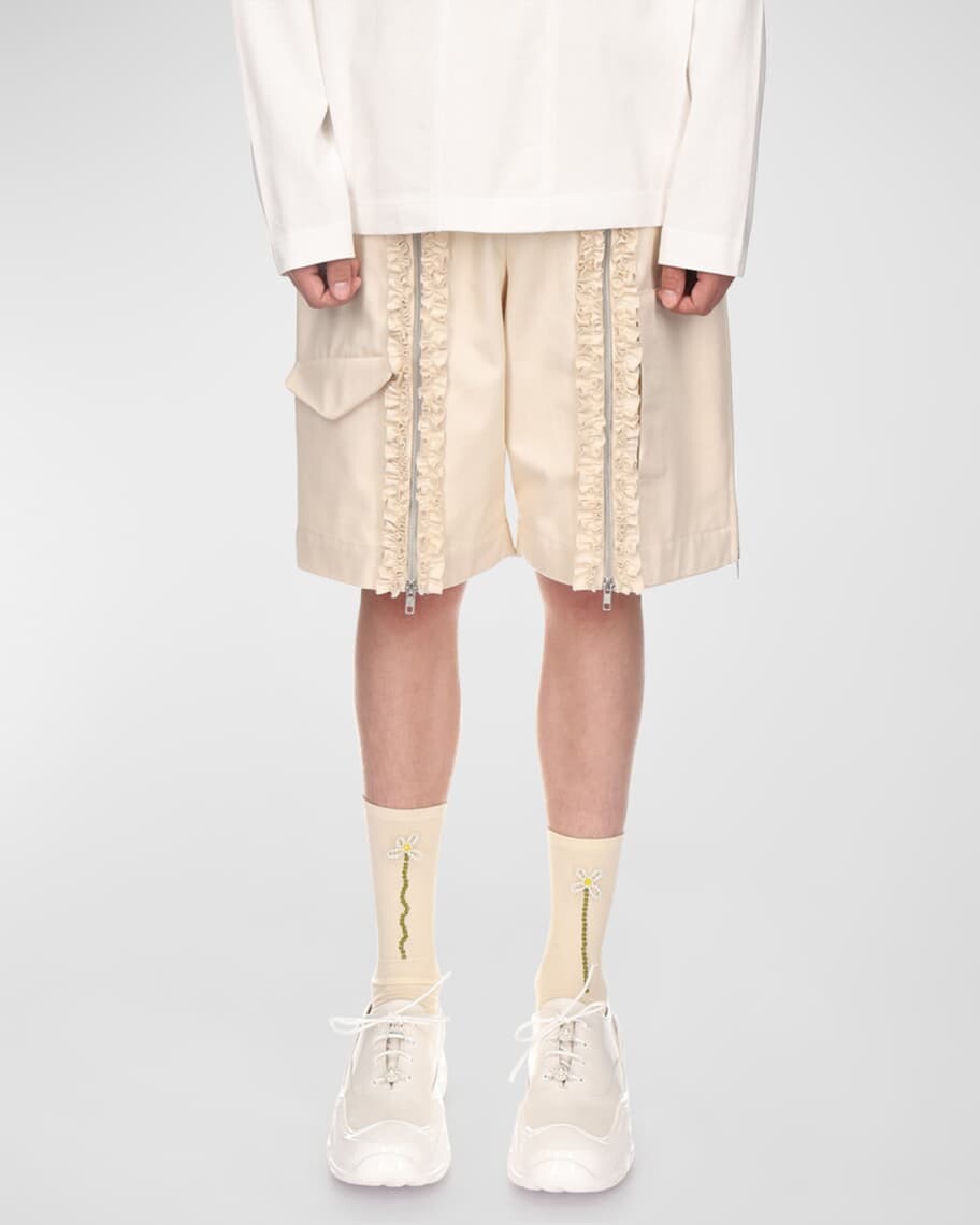 

Мужские шорты с молнией и рюшами Simone Rocha