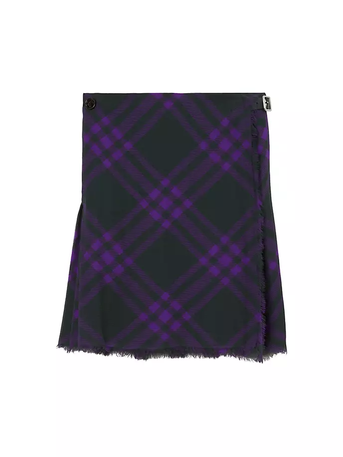 

Шелковая шифоновая юбка стандартного кроя в клетку Burberry, цвет royal check