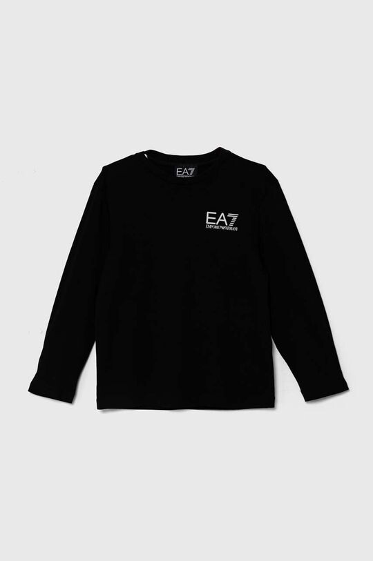

Детская хлопковая рубашка с длинным рукавом EA7 Emporio Armani, черный