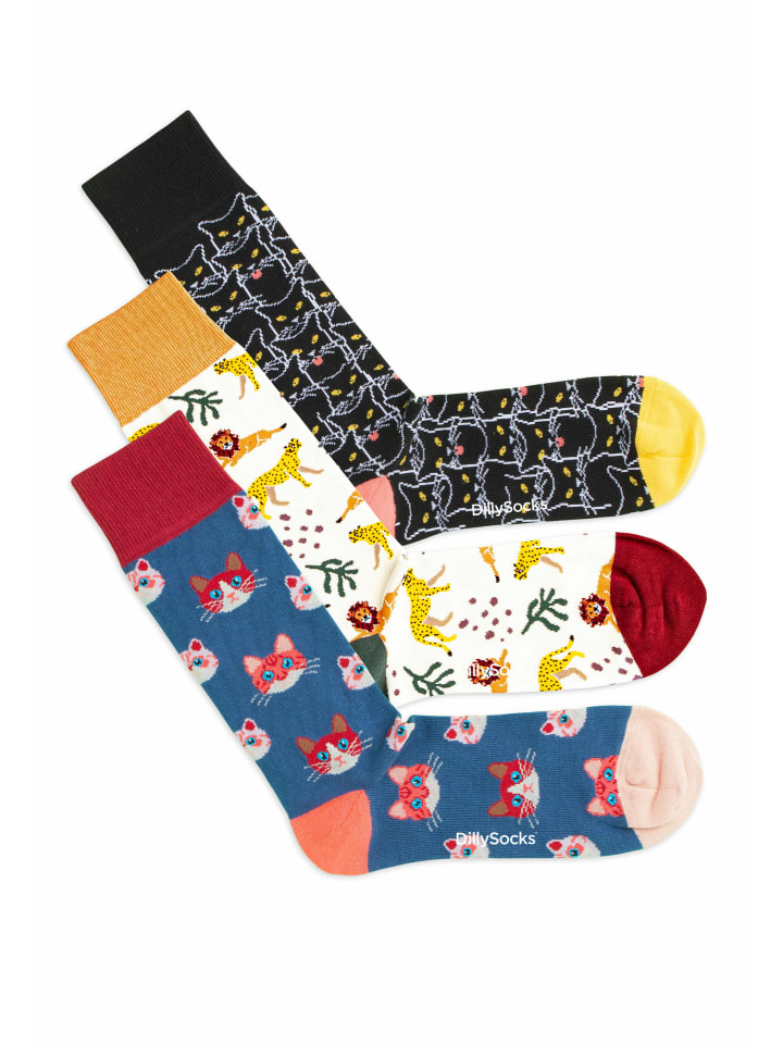 

Носки DillySocks 3er Pack Cat Lover Collection, цвет black - white - yellow