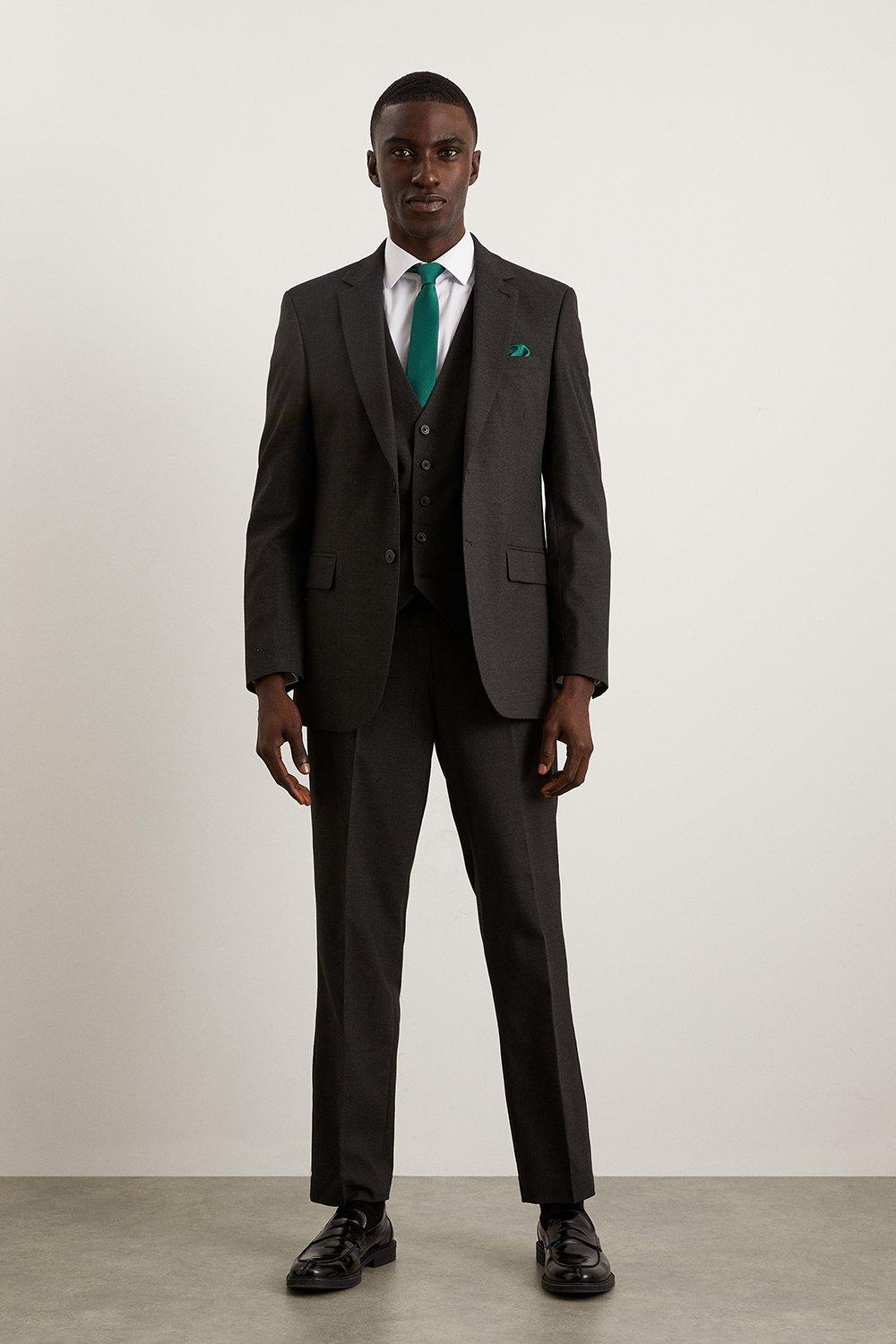 Темно-серые костюмные брюки приталенного кроя Essential Burton, серый