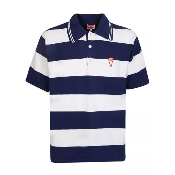 

Футболка striped-pattern cotton polo Kenzo, синий
