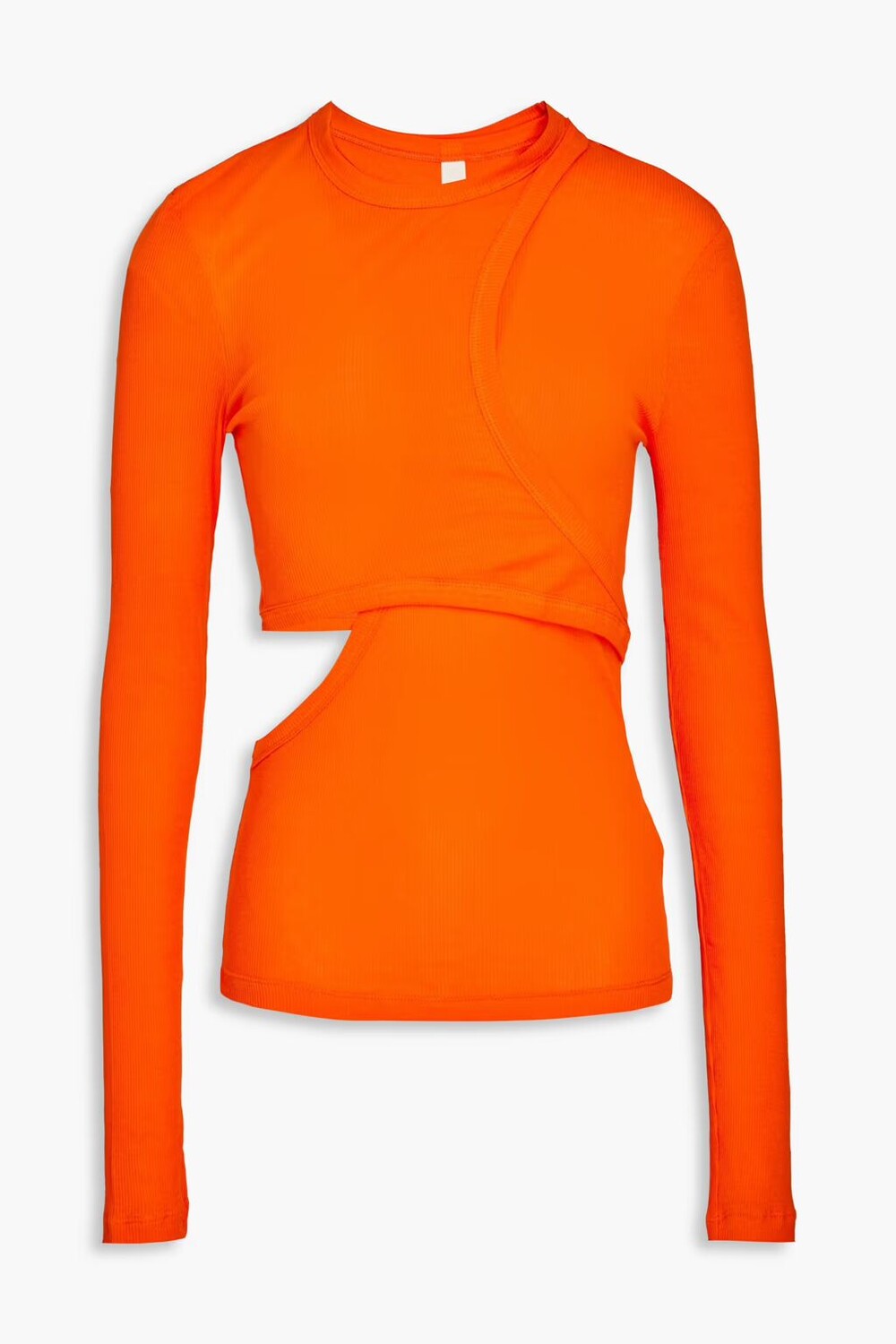 

Топ из эластичного хлопкового джерси в рубчик Dion Lee, ярко оранжевый